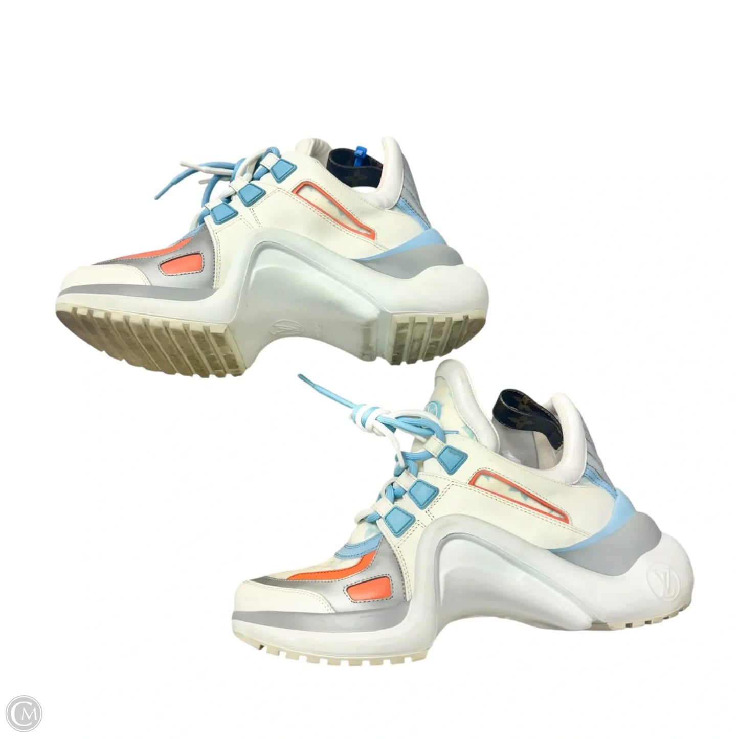 Shoes Luxury Designer By Louis Vuitton In Blue & Orange, Size: 6.5