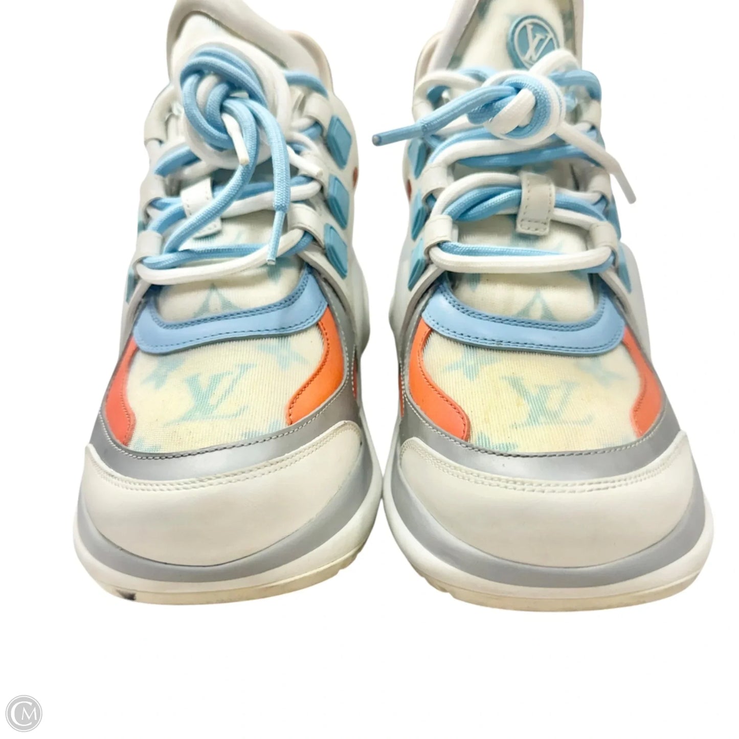 Shoes Luxury Designer By Louis Vuitton In Blue & Orange, Size: 6.5