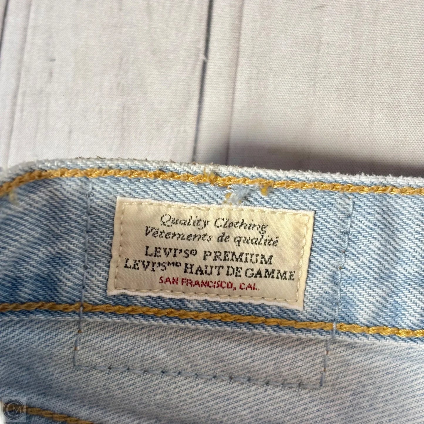 Jeans Straight By Levis In Blue Denim, Size: 8