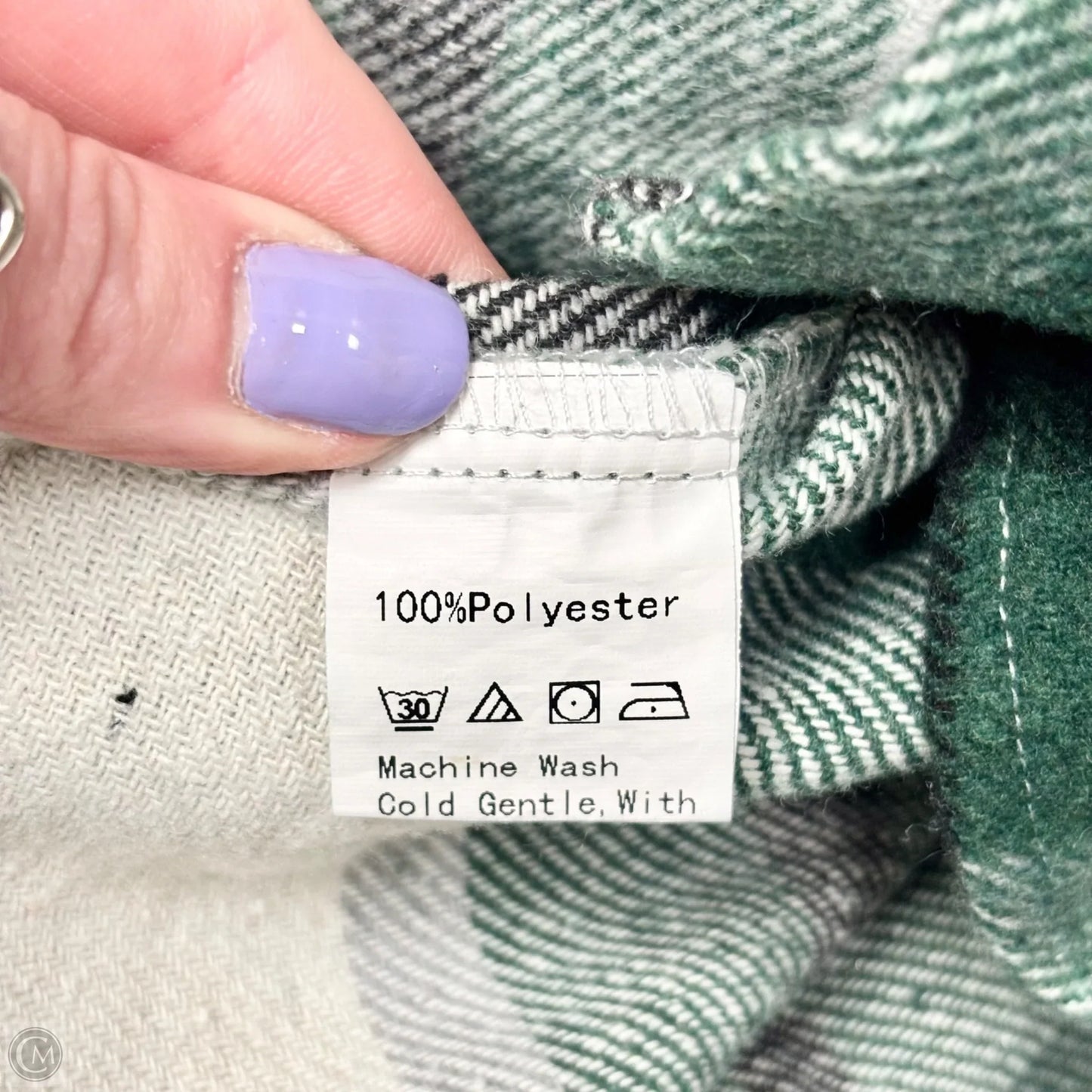 Jacket Shirt By Epretty In Green & White, Size: L