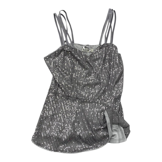 Top Sleeveless By Grace Karin In Silver, Size:M
