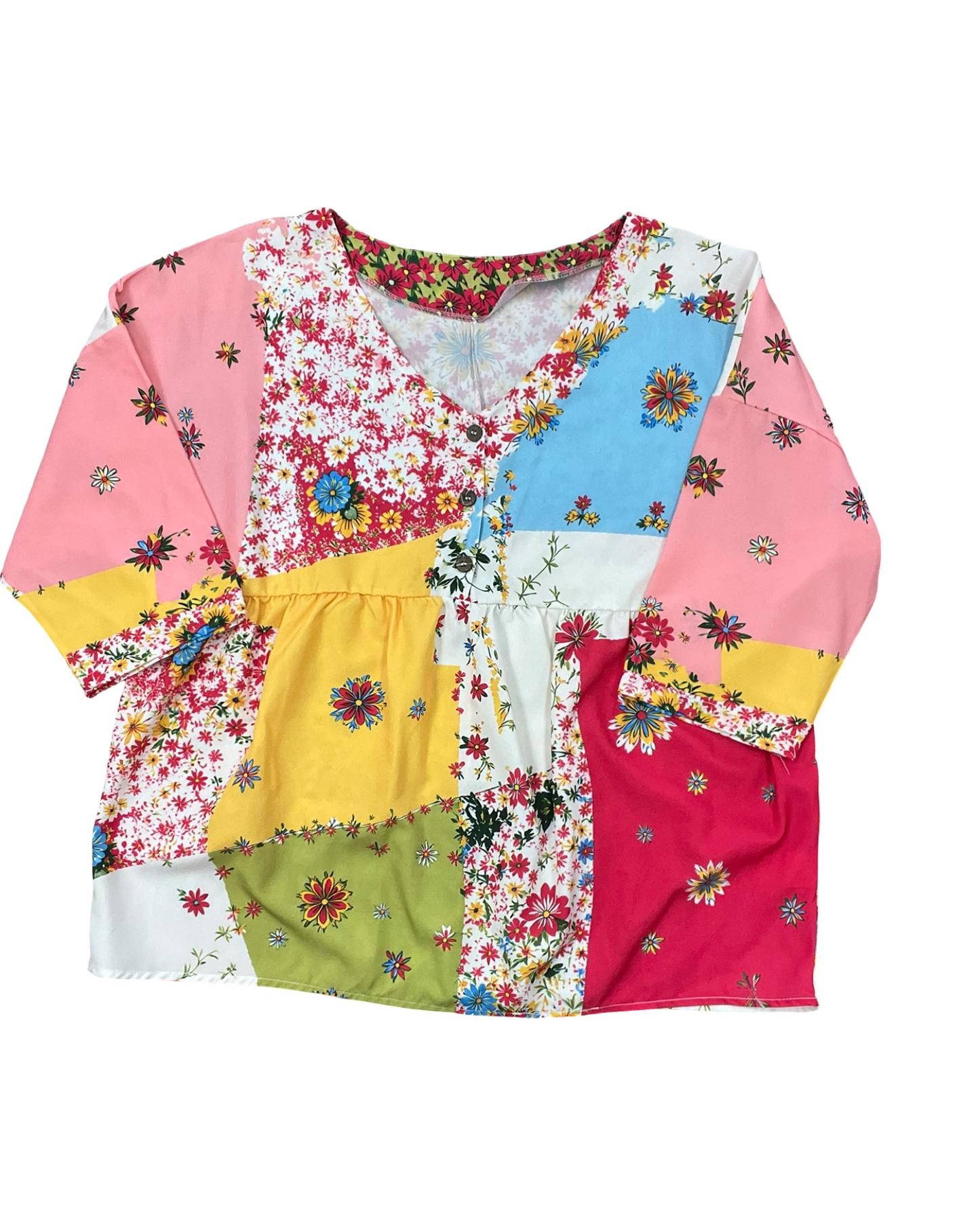Top 3/4 Sleeve By Clothes Mentor In Multi, Size:2X