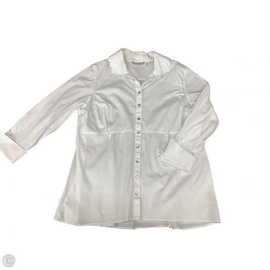 Blouse Long Sleeve By Soft Surroundings In White, Size: 2x