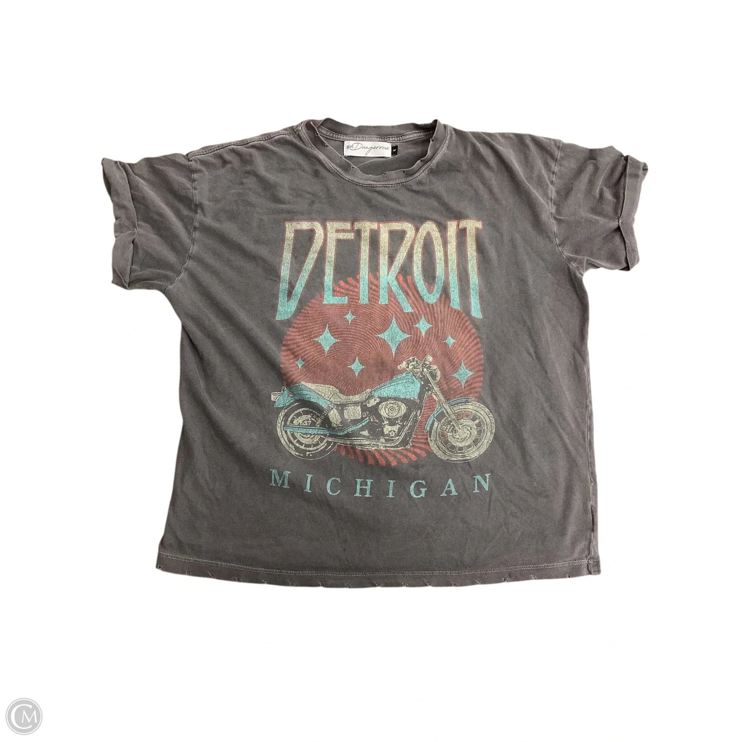 Top Short Sleeve By Girl Dangerous In Grey, Size: S