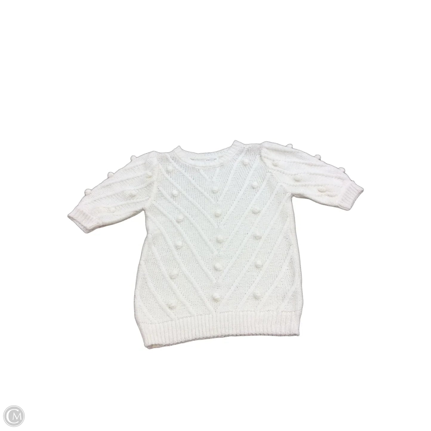 Sweater Short Sleeve By Blu Pepper In Ivory, Size: M