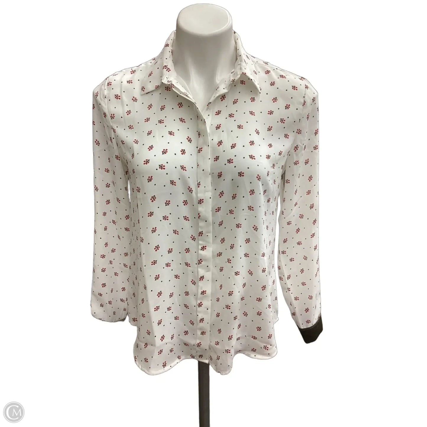 Top Long Sleeve By Loft In White, Size: S