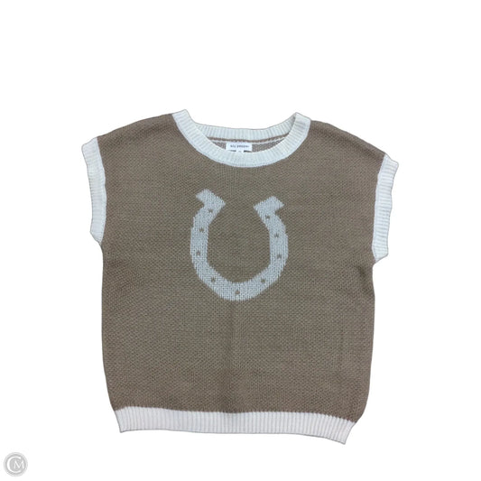 Sweater Short Sleeve By Blu Pepper In Beige, Size: Xs
