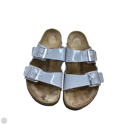 Sandals Flats By Birkenstock In Grey, Size: 10