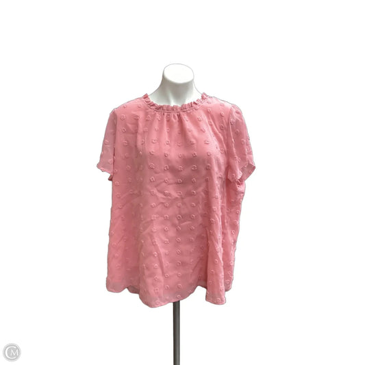 Top Short Sleeve By Chicsoul In Pink, Size: 3x