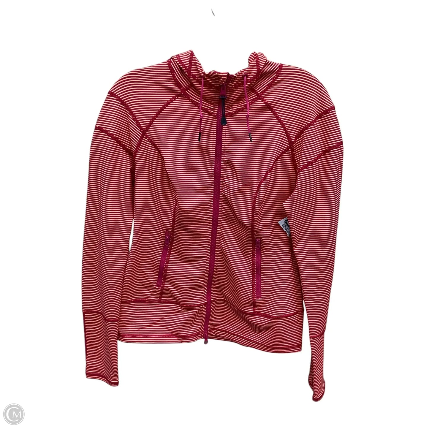 Athletic Jacket By Zella In Striped Pattern, Size: S