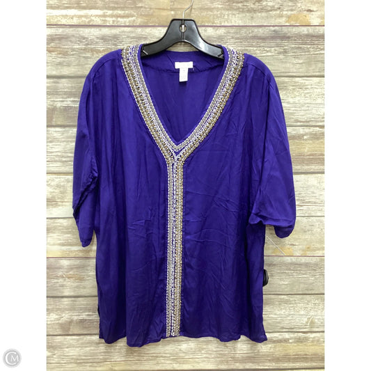 Top Short Sleeve By Chicos In Blue, Size: Xl