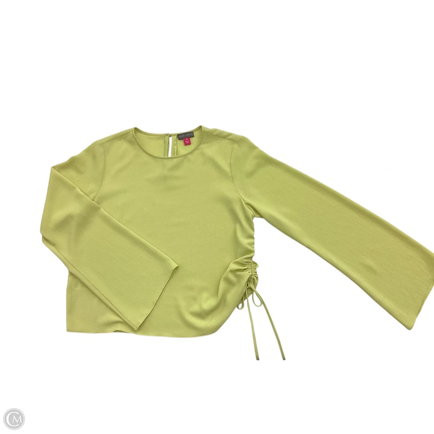 Blouse Long Sleeve By Vince Camuto In Chartreuse, Size: Xs