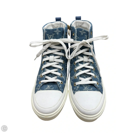 Shoes Luxury Designer By Louis Vuitton In Blue Denim, Size: 8