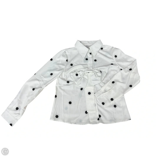 Blouse Long Sleeve By Clothes Mentor In Polkadot Pattern, Size: S