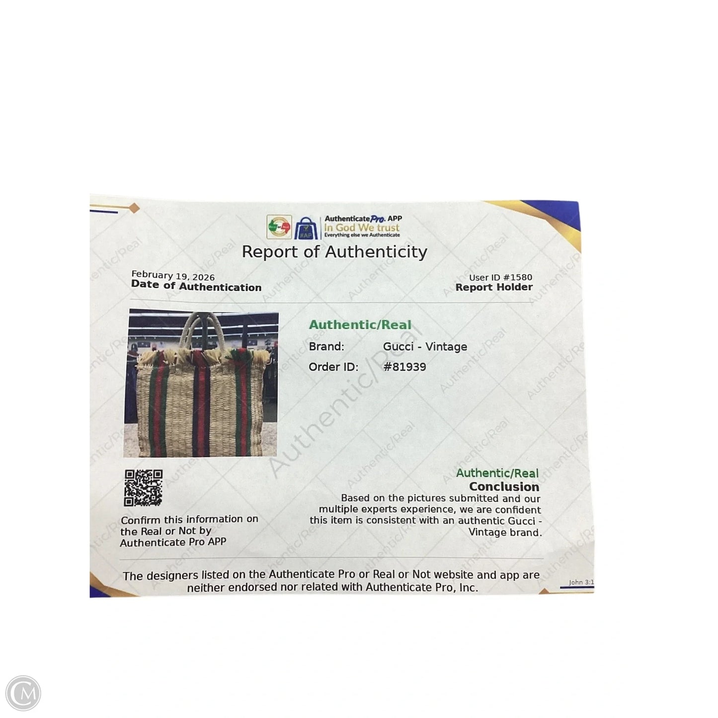 Tote Luxury Designer By Gucci, Size: Large