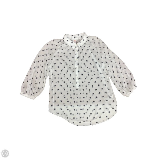 Blouse 3/4 Sleeve By Joe Fresh In Polkadot Pattern, Size: Xs