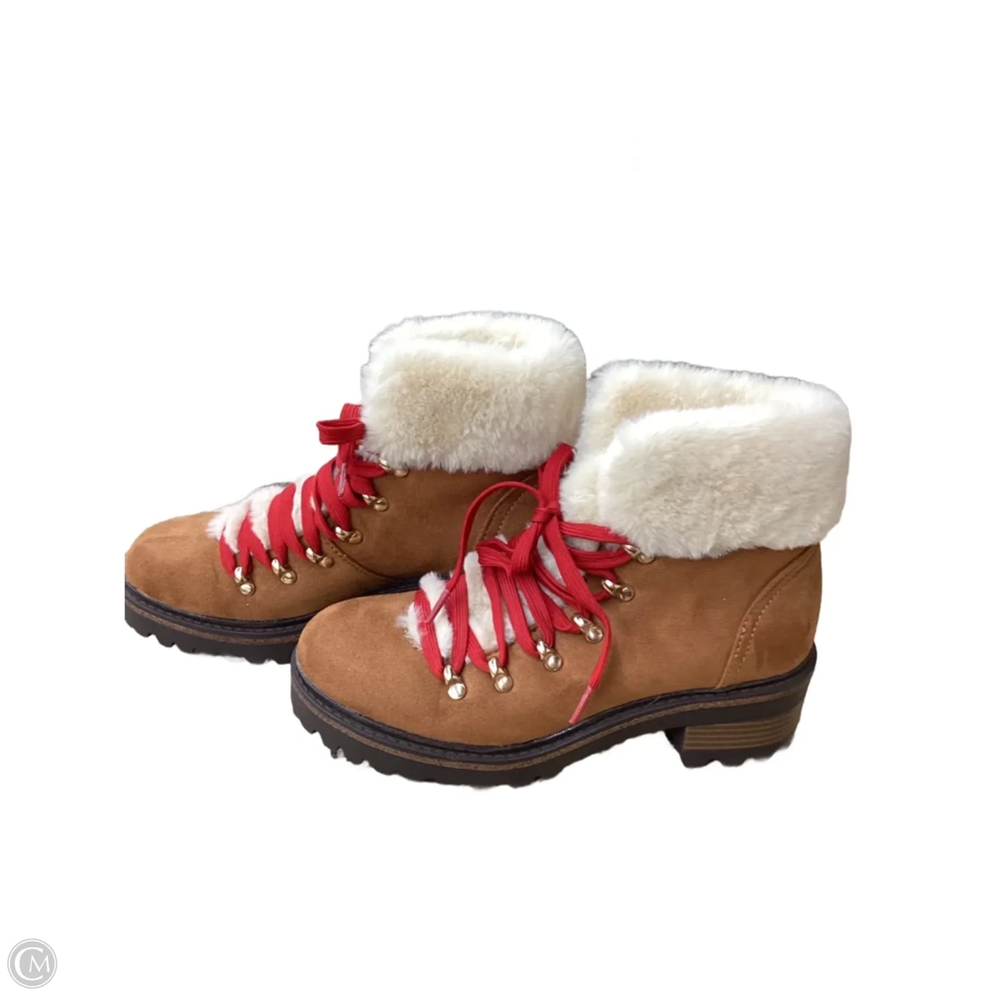 Boots Hiking By Bamboo In Brown & Cream, Size: 7.5