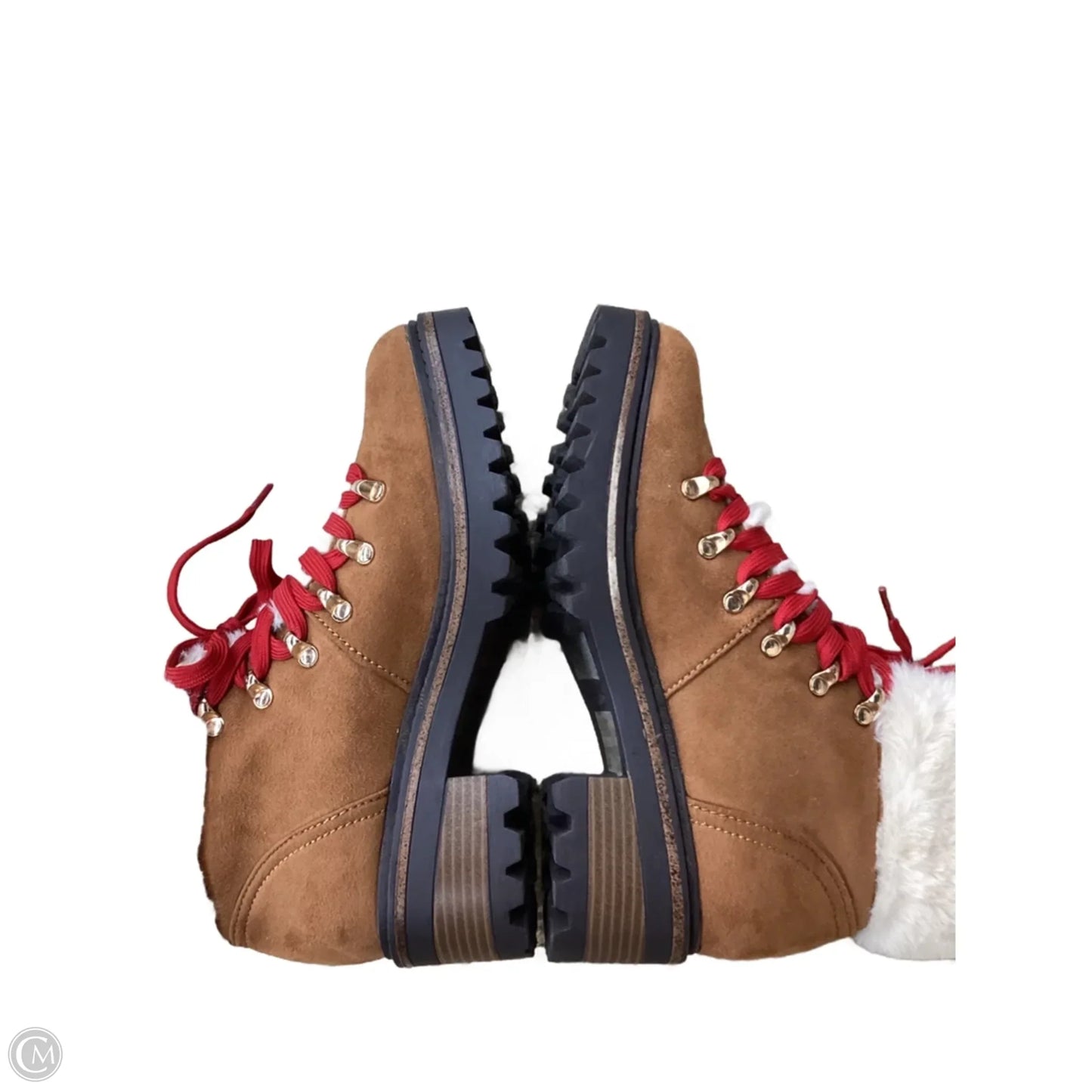 Boots Hiking By Bamboo In Brown & Cream, Size: 7.5