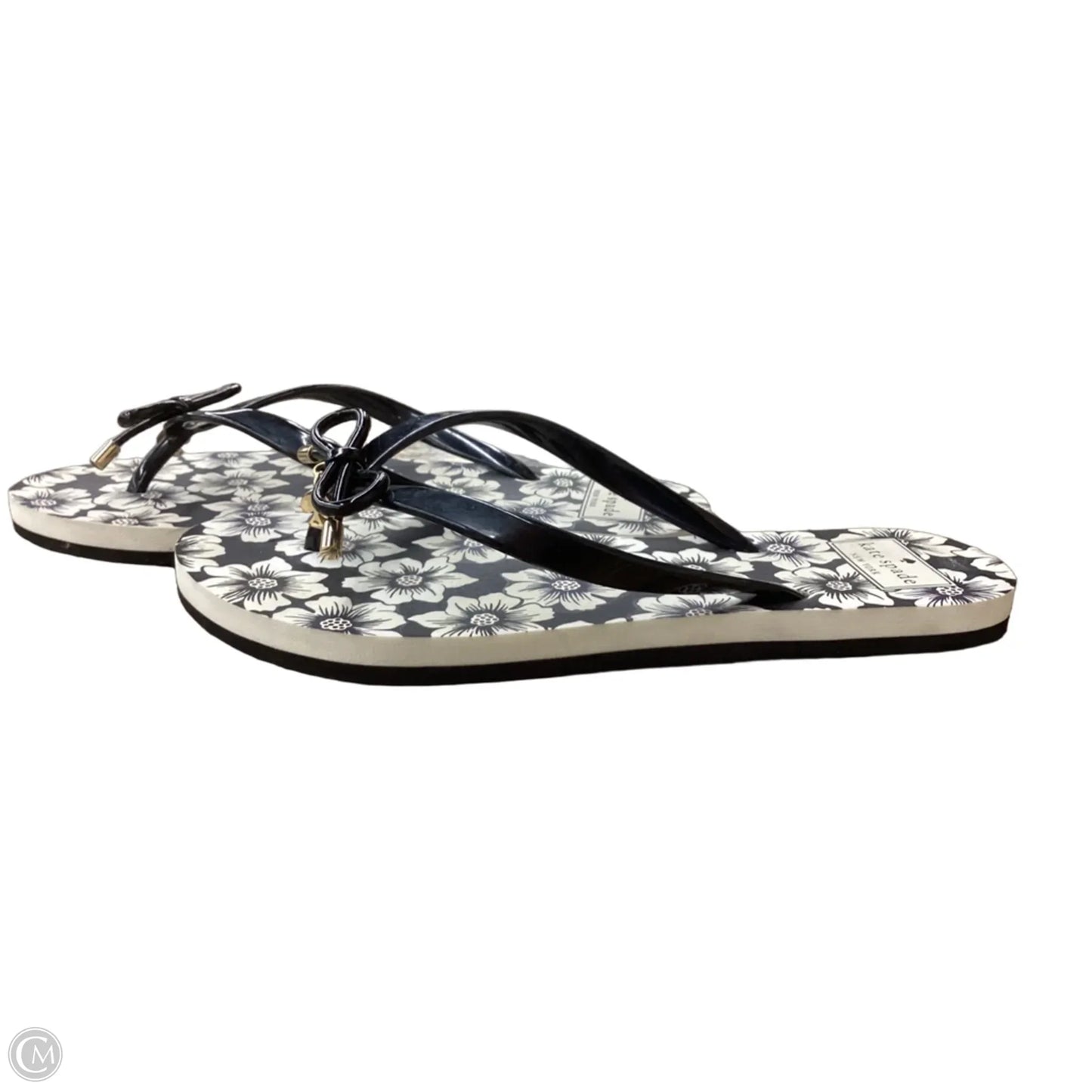 Sandals Designer By Kate Spade In Black & Cream, Size: 7