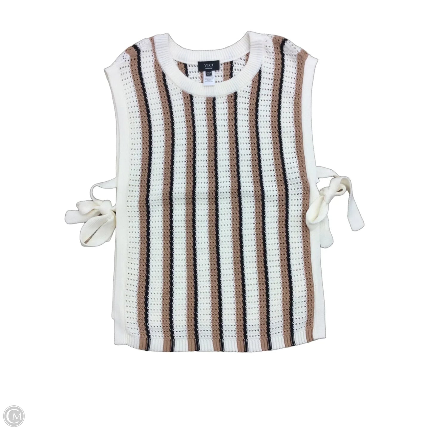Vest Sweater By Vici In Striped Pattern, Size: M
