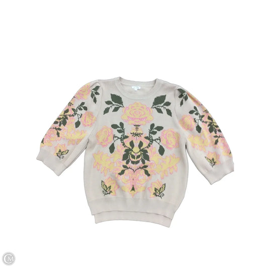 Sweater Short Sleeve By En Creme In Tan, Size: S