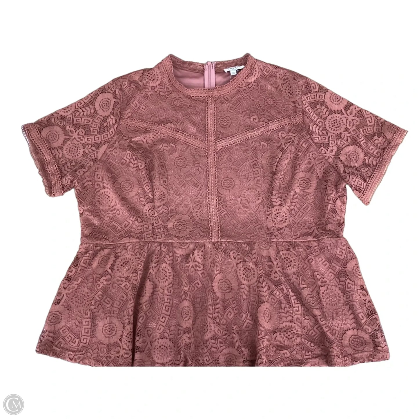 Top Short Sleeve By Andree By Unit In Peach, Size: 2x