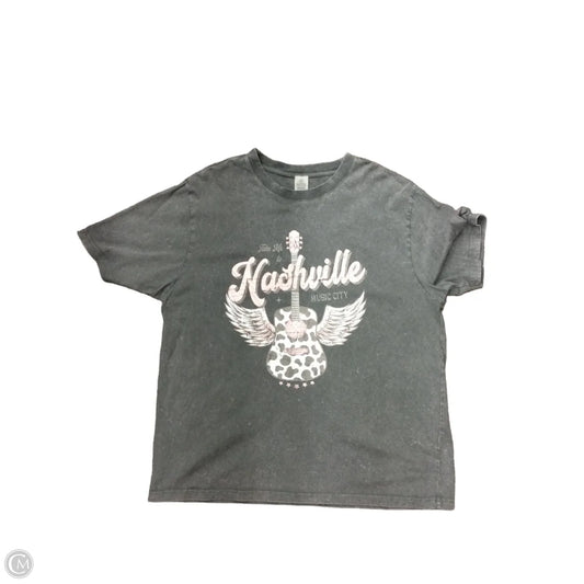 Top Short Sleeve By Clothes Mentor In Grey, Size: Xxl