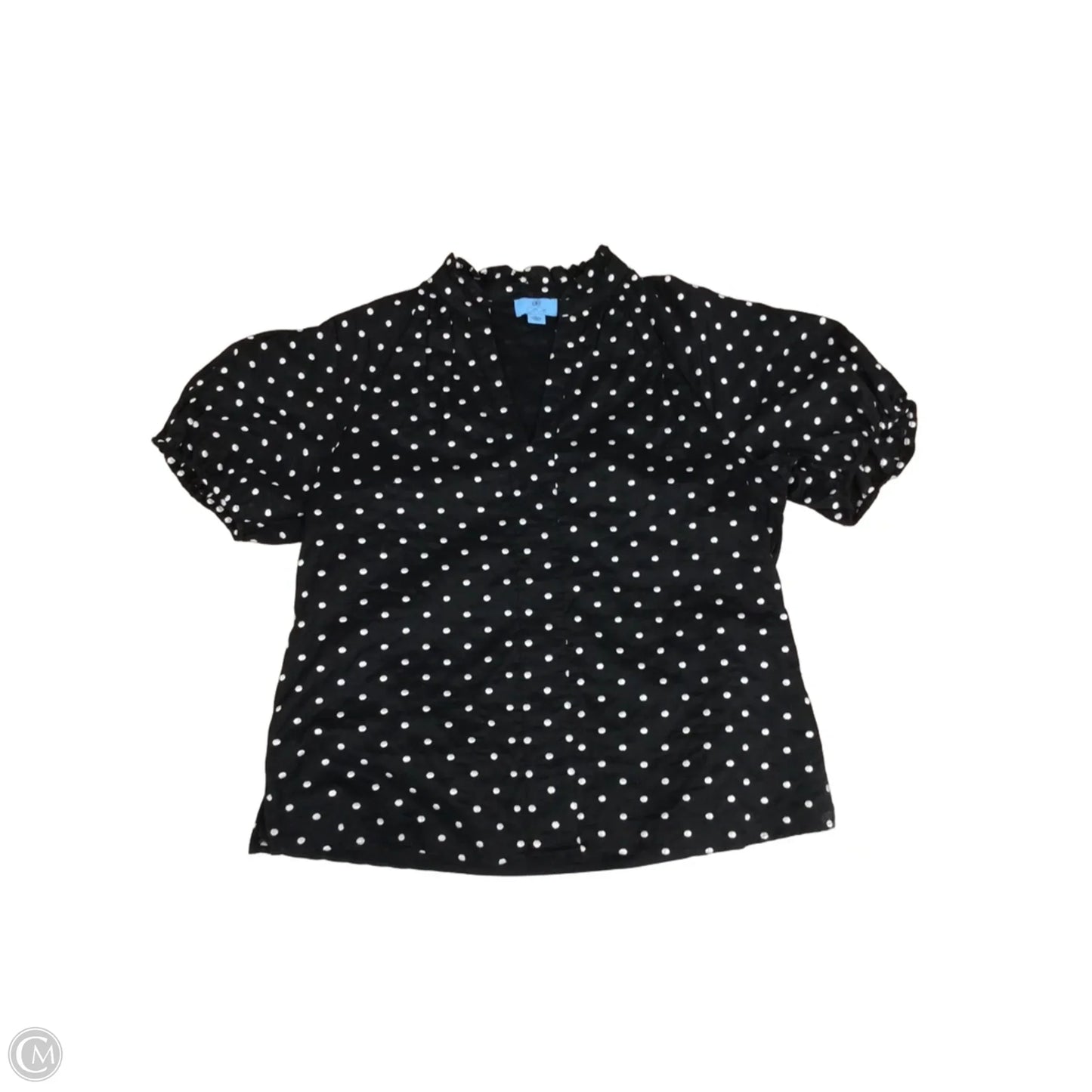 Blouse Short Sleeve By Cece In Polkadot Pattern, Size: L