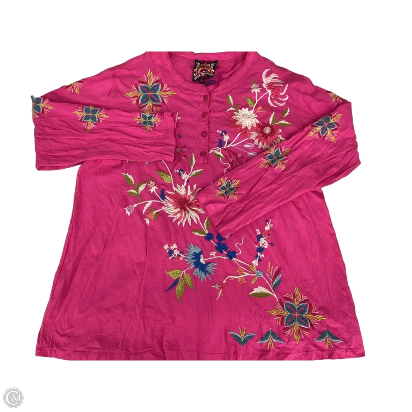 Top Long Sleeve By Johnny Was In Pink, Size: 2x