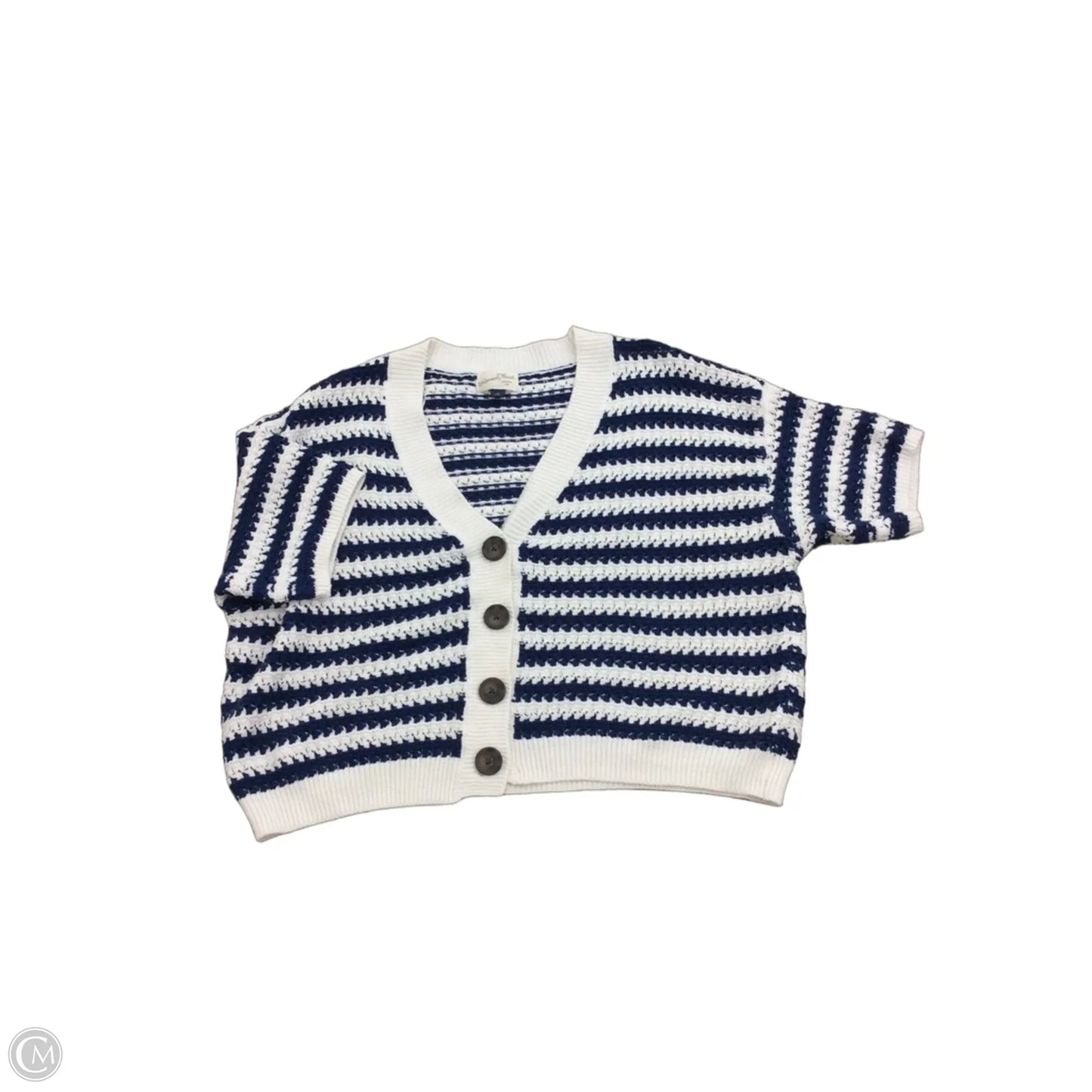 Sweater Short Sleeve By Universal Thread In Striped Pattern, Size: M