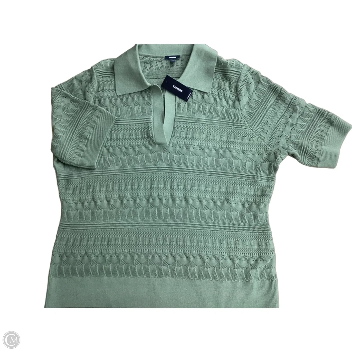 Sweater Short Sleeve By Express In Green, Size: Xl