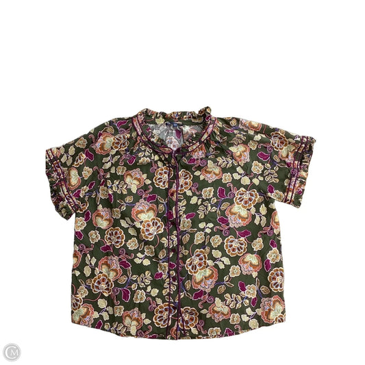 Top Short Sleeve By Democracy In Floral Print, Size: Xl