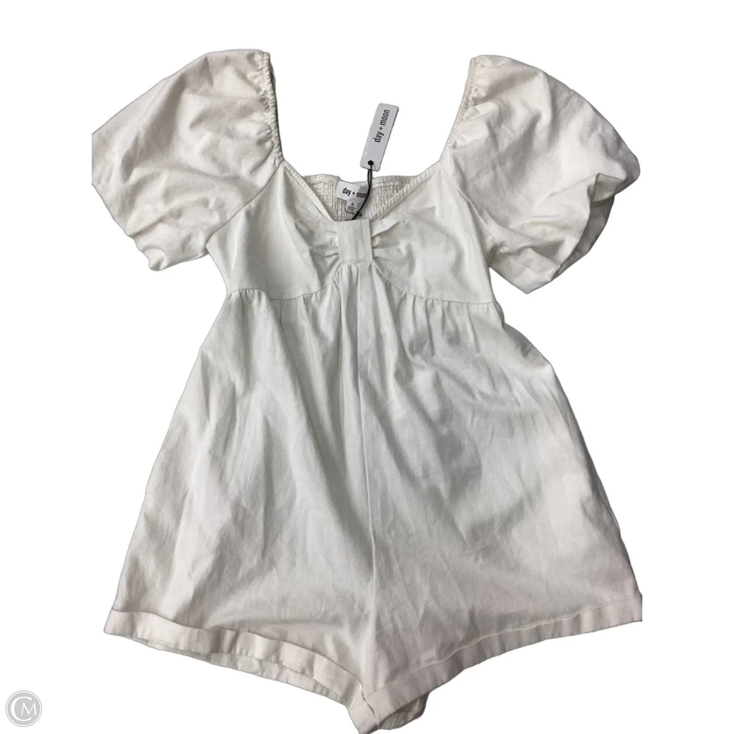 Romper By Day + Moon In White, Size: S