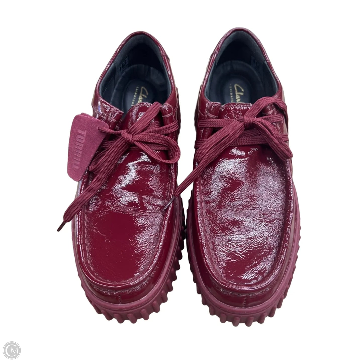 Shoes Heels Platform By Clarks In Maroon, Size: 9