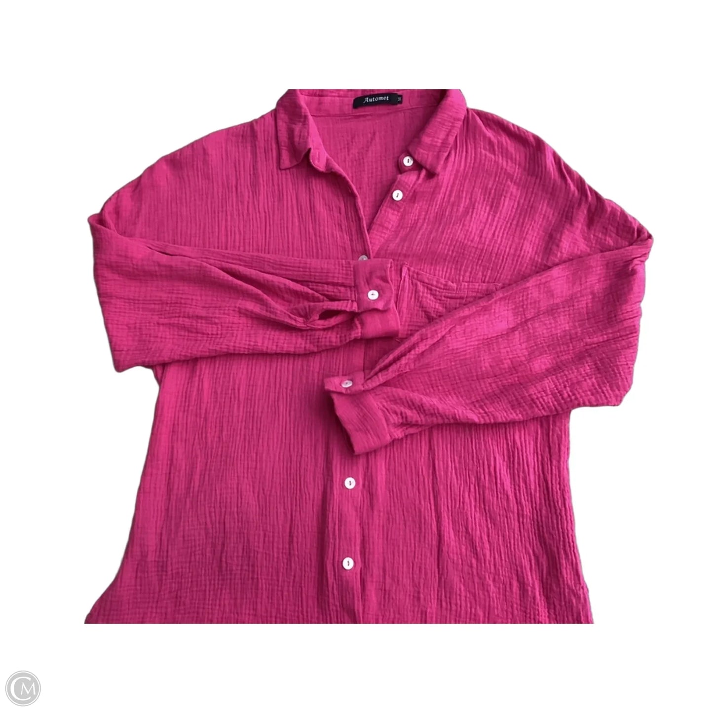 Top Long Sleeve By Automet In Pink, Size: M