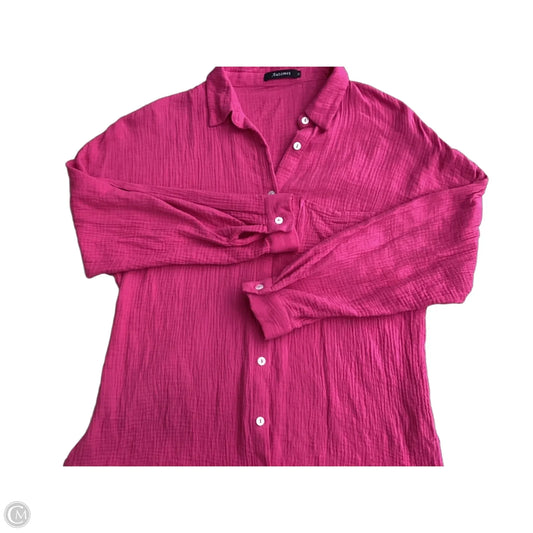 Top Long Sleeve By Automet In Pink, Size: M