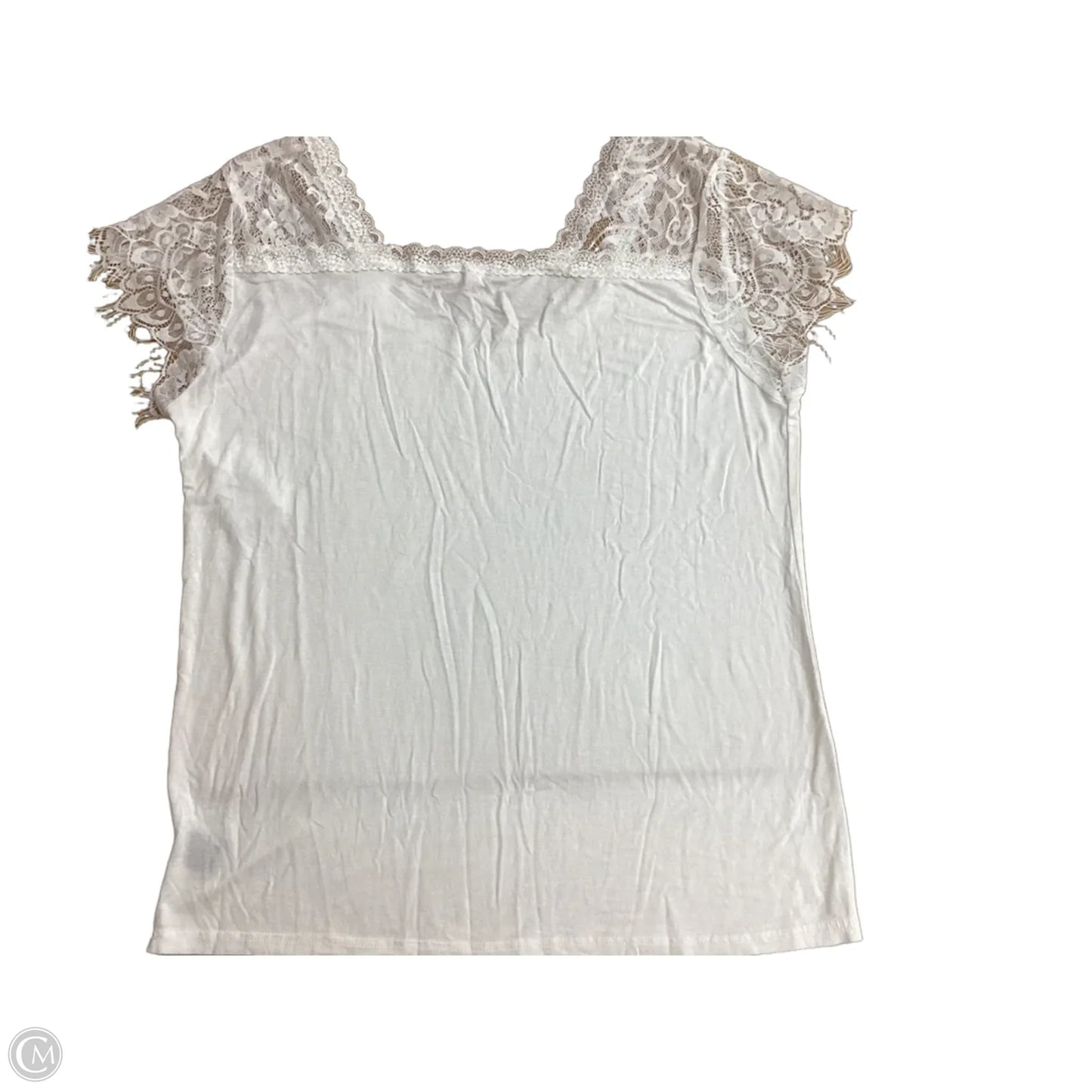 Top Short Sleeve Basic By Pol In White, Size: L