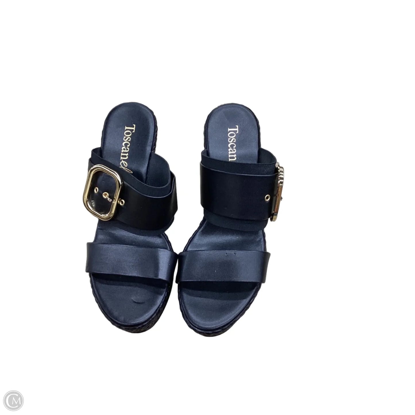 Sandals Heels Wedge By Toscanella In Black, Size: 7.5