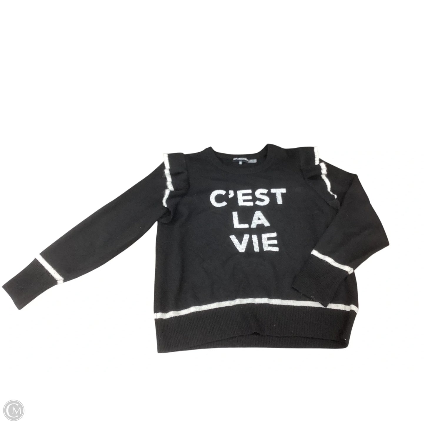 Sweater By Karl Lagerfeld In Black & White, Size: Xl