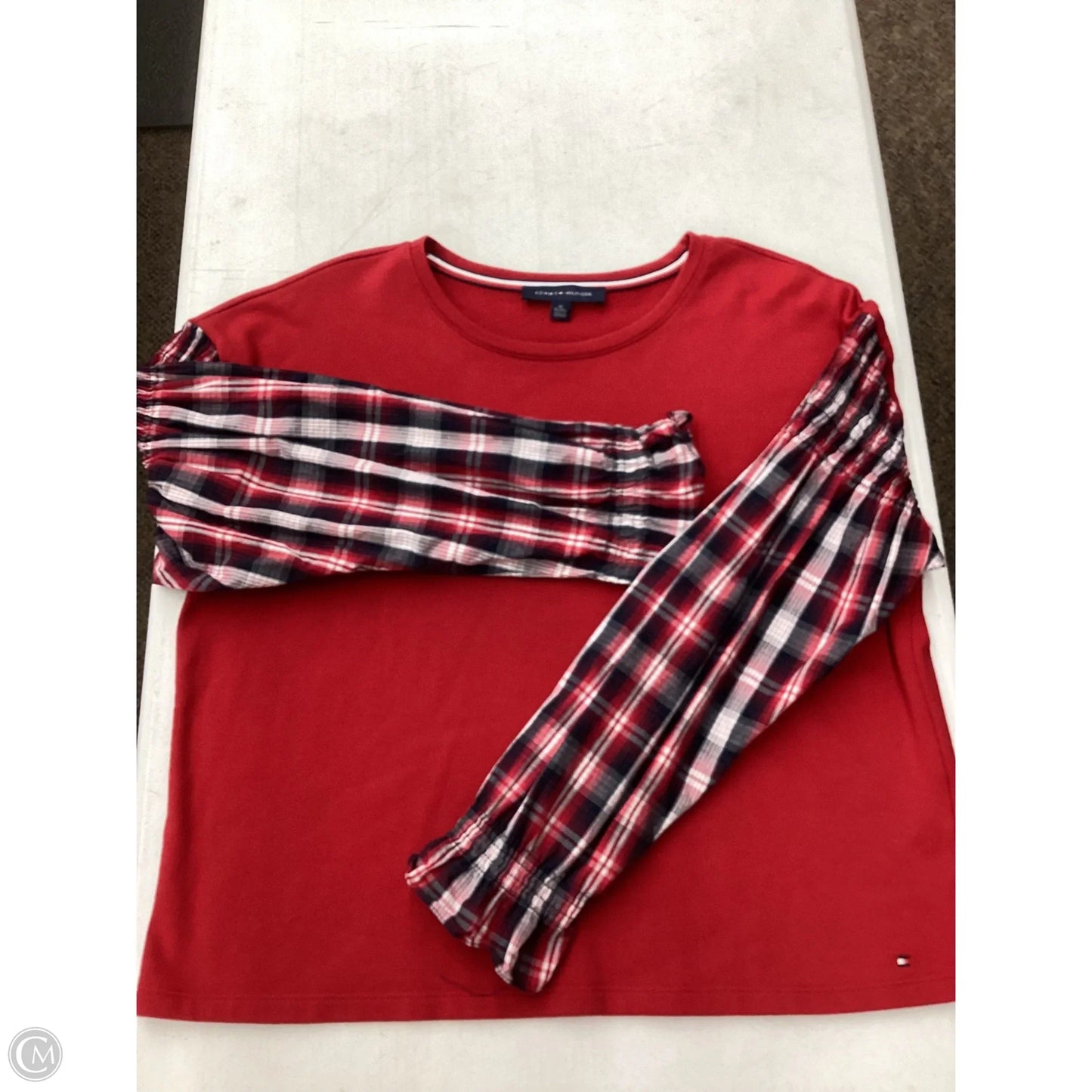 Top Long Sleeve By Tommy Hilfiger In Red, Size: Xl