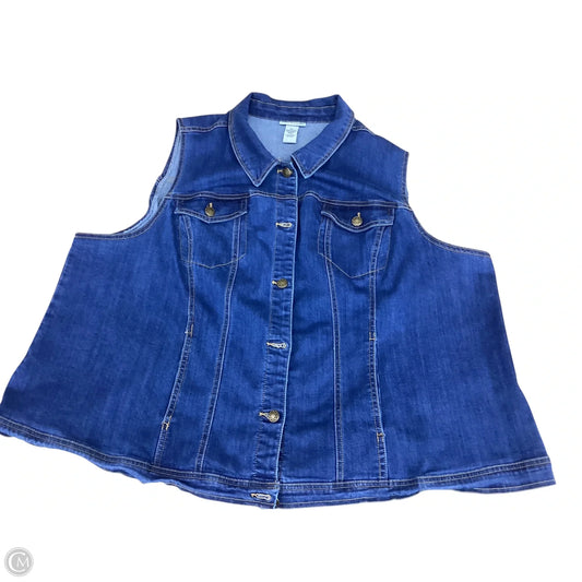 Vest Other By Catherines In Blue Denim, Size: 3x