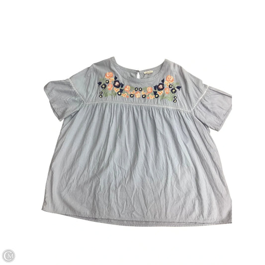 Top Short Sleeve By Cotton Bleu In Blue, Size: 3x