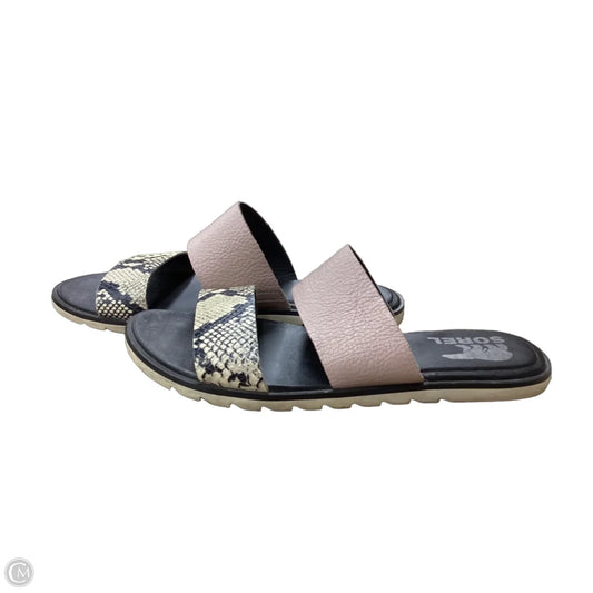Sandals Flats By Sorel In Snakeskin Print, Size: 7.5
