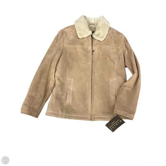 Coat Leather By Clothes Mentor In Tan, Size: L