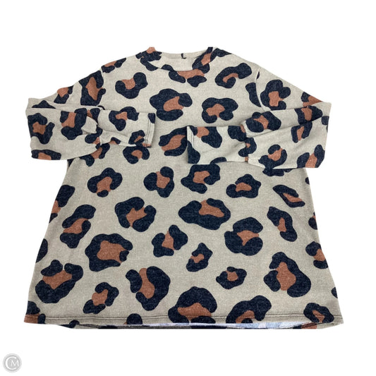 Top Long Sleeve Basic By Perfect Peach In Animal Print, Size: 1x