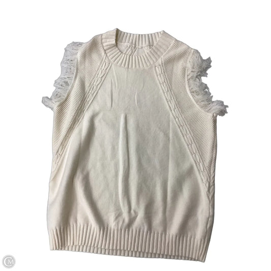 Vest Sweater By Clothes Mentor In Cream, Size: Xl