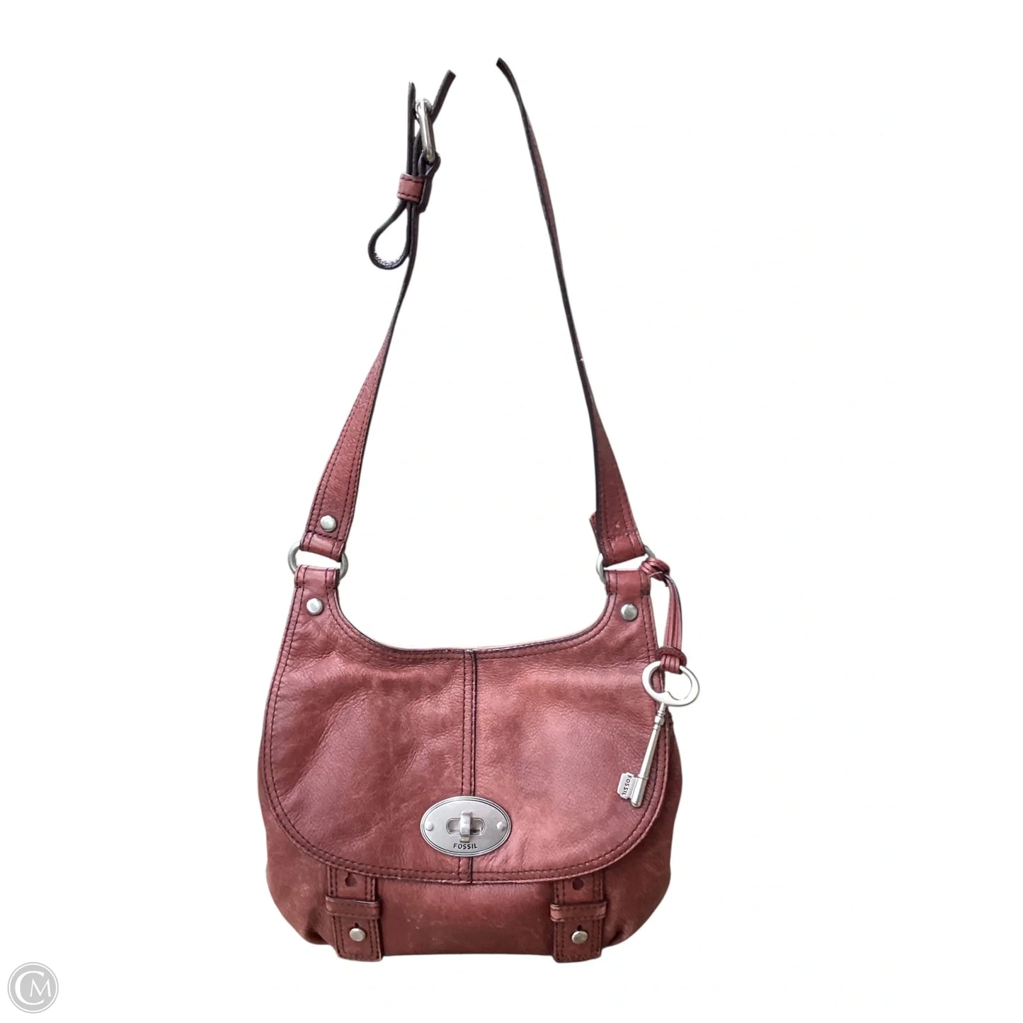Crossbody Leather By Fossil, Size: Medium