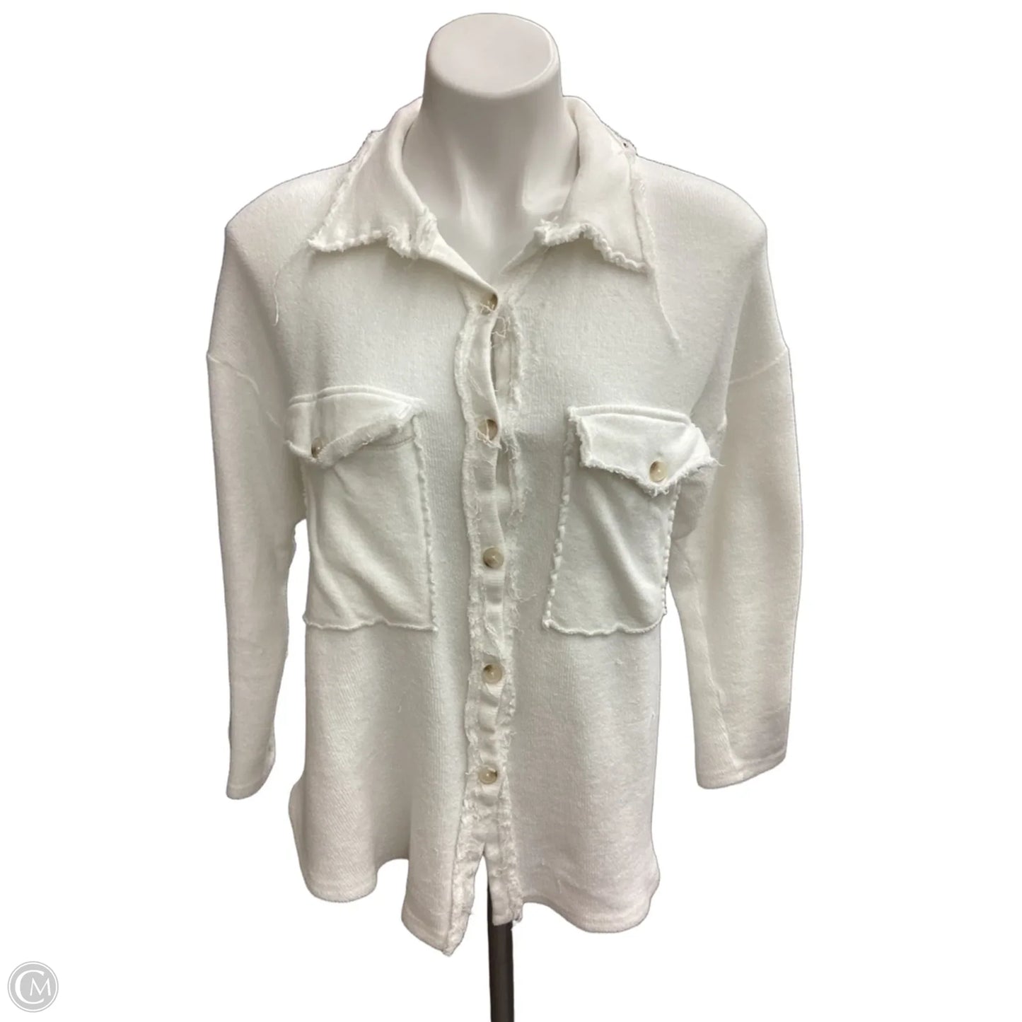 Top Long Sleeve By Bucketlist In White, Size: S