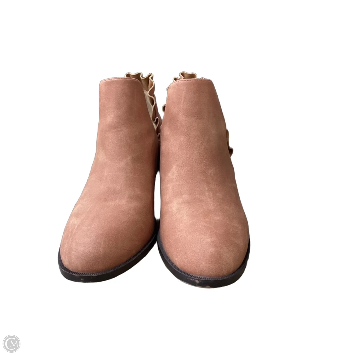 Boots Ankle Heels By Clothes Mentor In Orange, Size: 7.5
