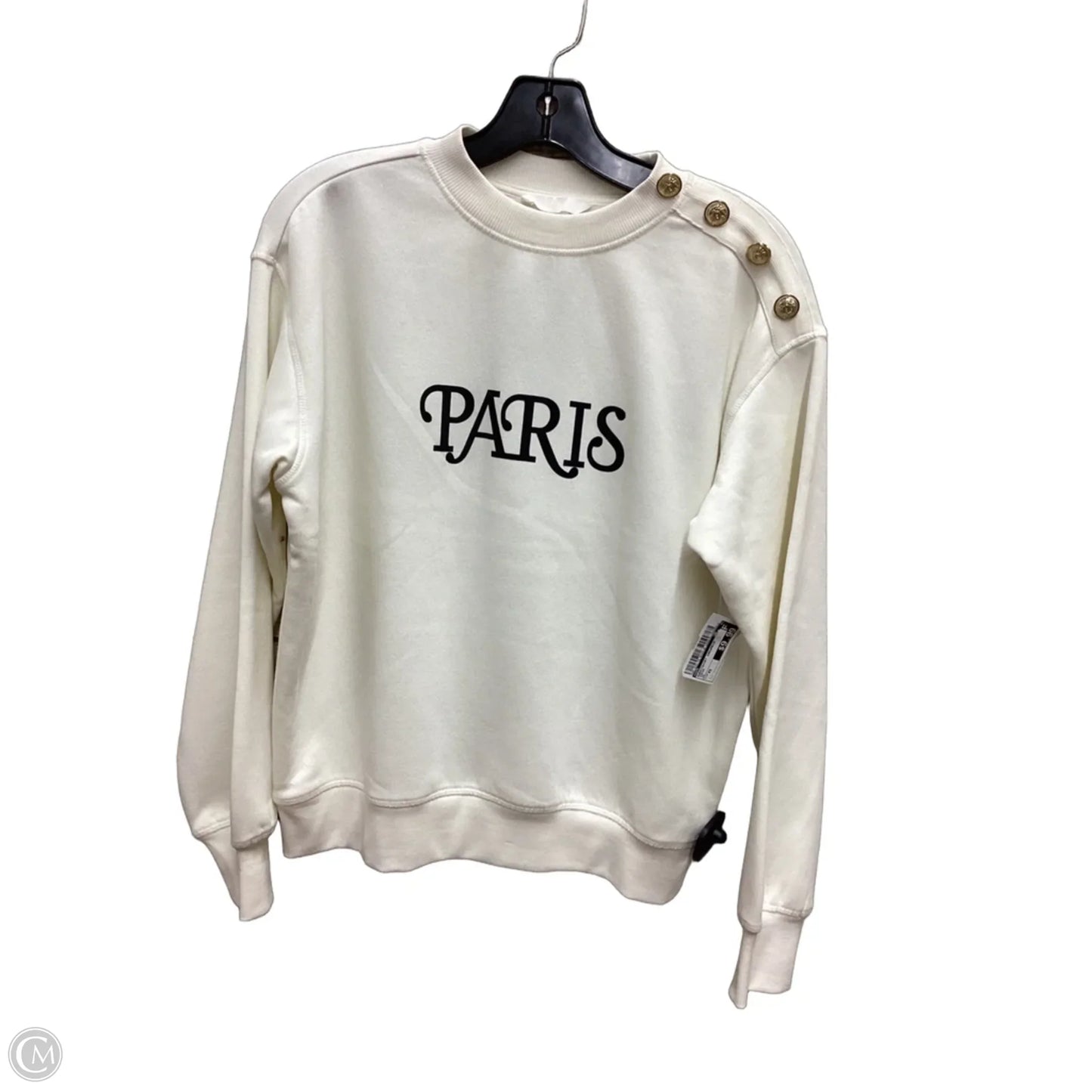 Sweatshirt Crewneck By H&m In Cream, Size: Xs